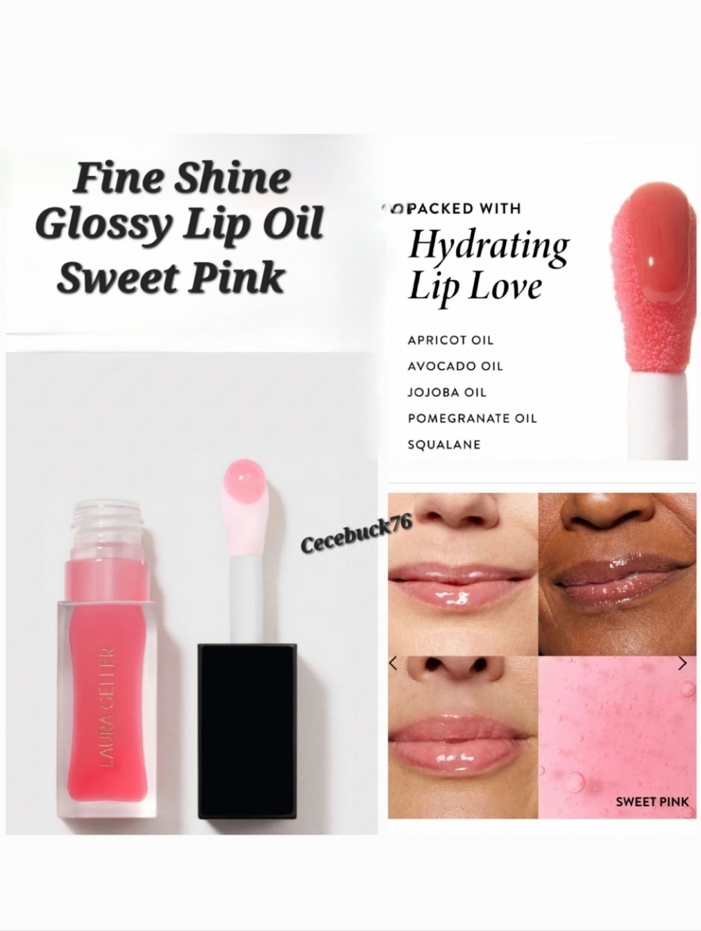🌺Laura Geller Sweet Pink Fine Shine Glossy Lip Oil Lip Gloss